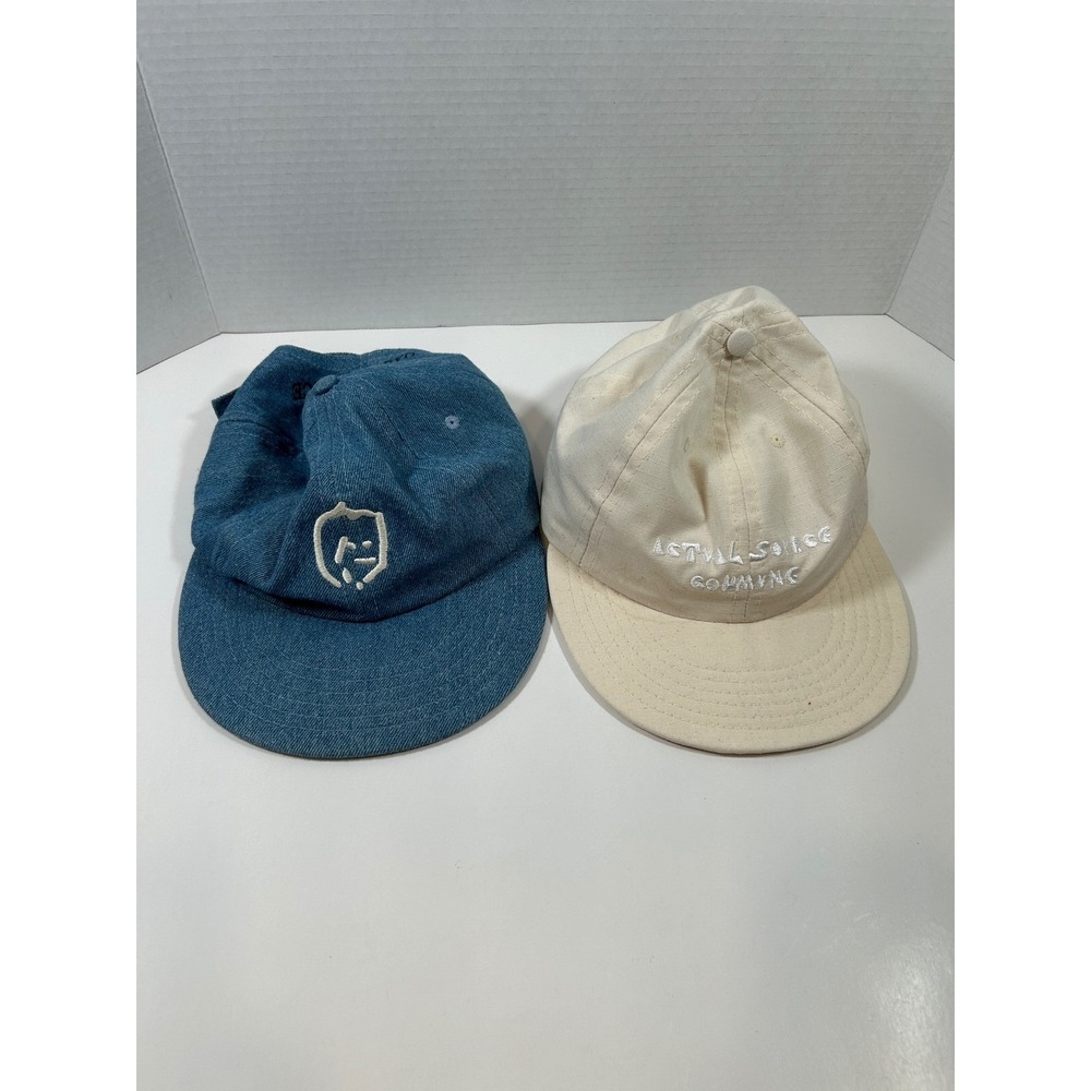 Actual Source Books Hat Denim Baseball Cap Blue Graphic Adjustable Made in USA